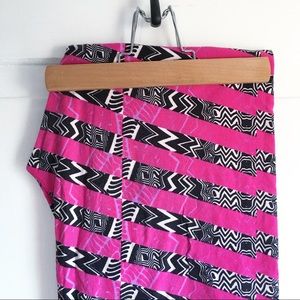 EUC LuLaRoe TC Leggings - Black, White, Magenta